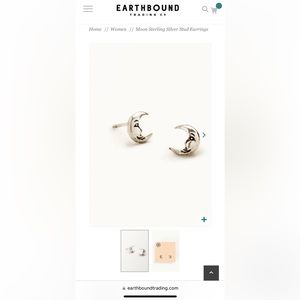 Earthbound moon studs 925